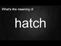 What s the meaning of hatch How to pronounce hatch