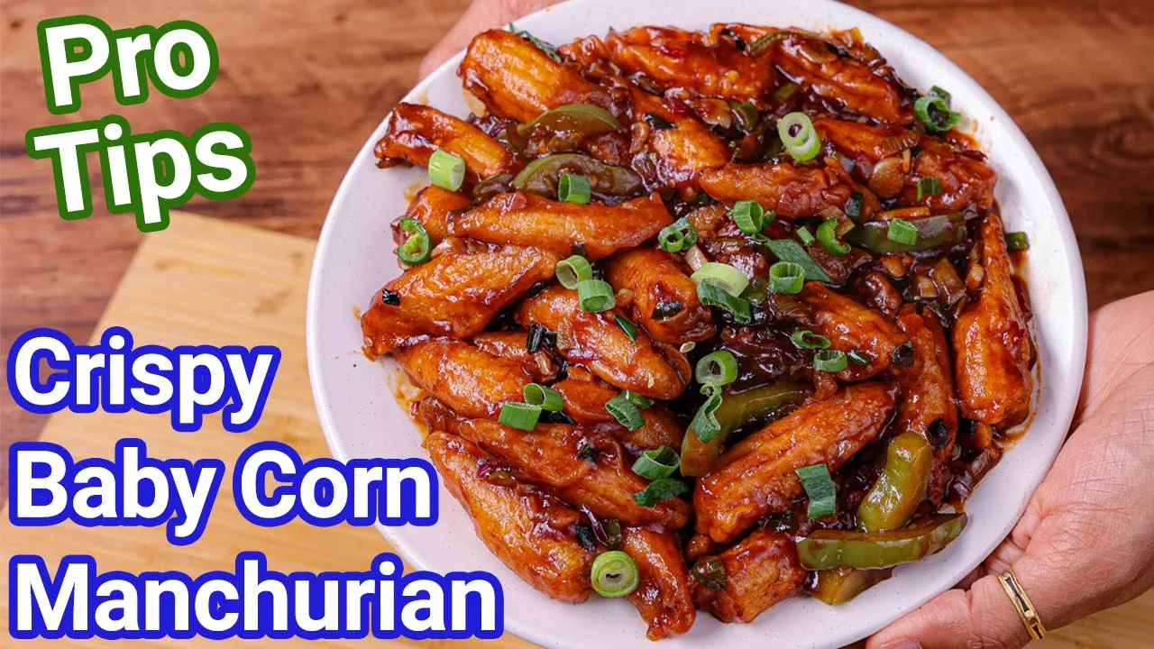Baby Corn Manchurian Recipe - New & Simple Street Style   Crispy & Dry Corn Manchuria
