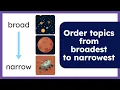 How to Order Topics from Broadest to Narrowest