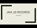 Java 16 Records