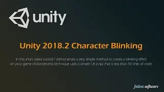 How to Script Character Blinking in Unity 2017 3