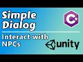 Create A Simple Dialog System for your Games includes script Unity C