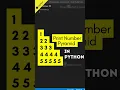 Number Pyramid Pattern Programs in Python With Code in 1 Minute