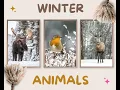 Winter Animals Printable Set for home decor Animals Prints for Winter Decoration