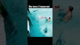 Parenting win or fail? Teaching your not-quite 3 year old to swim with sharks. #shorts #parenting