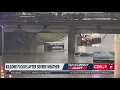 Vehicles caught in floodwater earlier in Kilgore