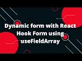 React Tutorial in Hindi Dynamic form with React Hook Form using useFieldArray