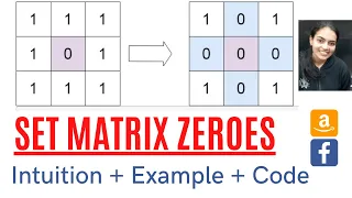 Leetcode Set Matrix Zeroes Intuition Code Explanation O 1 space