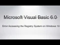 Solved Microsoft Visual Basic 6 0 Error Accessing the System Registry