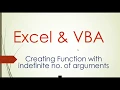 Array as Parameter in Function Excel VBA