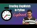 Creating Stopwatch In Python Python Project 1 Python basics by TechnoLabZ