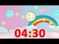 4 Minute 30 Second Timer Rainbow with Music and Alarm for Kids Countdown