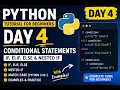 Python Tutorial for Beginners Day 4 if elif else Nested If Conditional Statement in Python