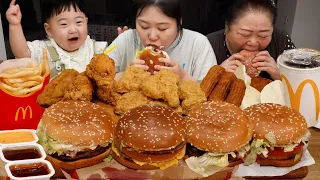 온가족 맥도날드 햄버거 파티🍔빅맥, 슈비버거, 맥윙, 맥너겟 먹방