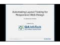 Webinar on Automating Layout Testing for Responsive Web Design