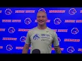 Boise State EDGE Roman Caywood talks with the media after Monday s fall camp practice