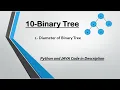 10 - Diameter of Binary Tree Leetcode 543 Recursion Optimized n Python 3