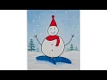 Easy Snowman Drawing Coloring Step by Step Cute Winter Snowman Painting for Beginners