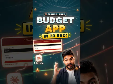 Claude AI Built This Diwali Budget App in 30 Sec! #claude #Shorts