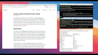 Jupyter Notebooks R Markdown in Jekyll - screencast