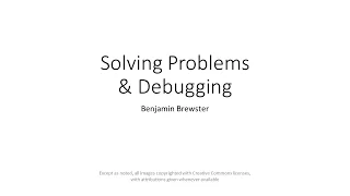 1 5 Solving Problems and Debugging