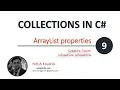 ArrayList properties in C Collection fundamentals using Net Core