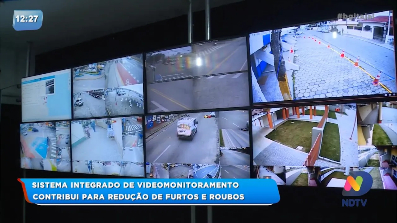 Sistema de videomonitoramento contribui para redução de casos de furtos e roubos em Navegantes