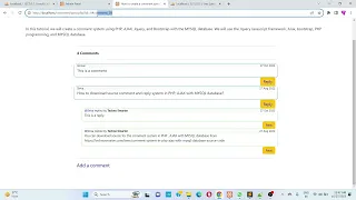 Comment system in PHP Comment and reply form with auto refresh in PHP and MYSQL