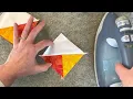 How to Make 3-Color Quarter-Square Triangles Beginner Skill Builder Sampler Quilt - Month 5 Week 2