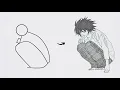 How to draw L Lawliet full body Easy step-by-step Death Note
