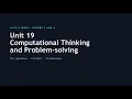 9618 A2 Level Computer Science Unit 19 Computational Thinking