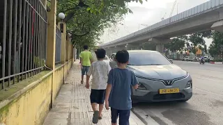 Taking a morning walk and breathing in the fresh air, walking is very good for your health