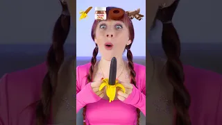 ASMR Emoji الشوكولاتة والموز ورقائق الطعام الكوري Mukbang Viralvideo 