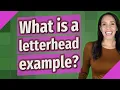 What is a letterhead example