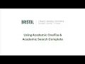 Overview of Academic Search Complete and Academic OneFile Select