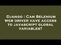 Django Can Selenium web driver have access to javascript global variables