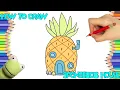 How to Draw SpongeBob House Step by Step Tutorial Free Printable Coloring Page