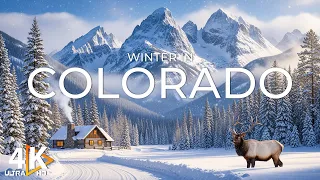 Winter Colorado 4K Colorado Winter Wilderness Lakes Logs Snowfields With Relaxing Piano Music 