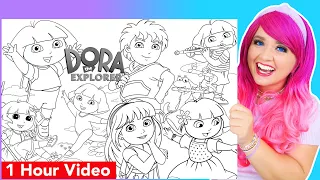 Coloring Dora The Explorer GIANT Coloring Pages Dora Boots Diego 1 Hour Coloring s