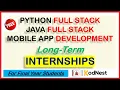 Long term internships by KODNEST - Java Full stack Python Full stack and Mobile App development