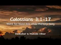 Colossians 3 1-17 ESV Bible Memory Song