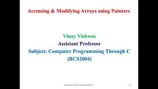 Accessing and Modifying Arrays Using Pointers