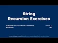 String Recursion Exercises Introductory C Programming for ECE at University of Toronto