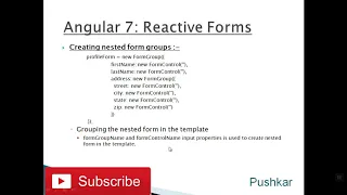 Angular 7 - Nested FormGroup in Model driven Forms or reactive forms