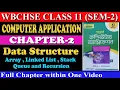 Data Structure Arrays Linked List Stack Queue Recursion WBCHSE COMA COMS Class 11