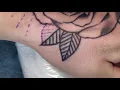 Rose on girls hand tattoo