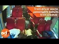Train driver warns passengers seconds before train crashes in to lorry
