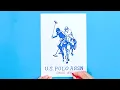 How to draw U S Polo Assn USPA Logo