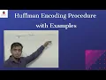 Huffman Encoding Procedure Example Error Control Coding