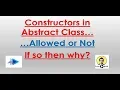 Constructor In Class Allowed Or Not